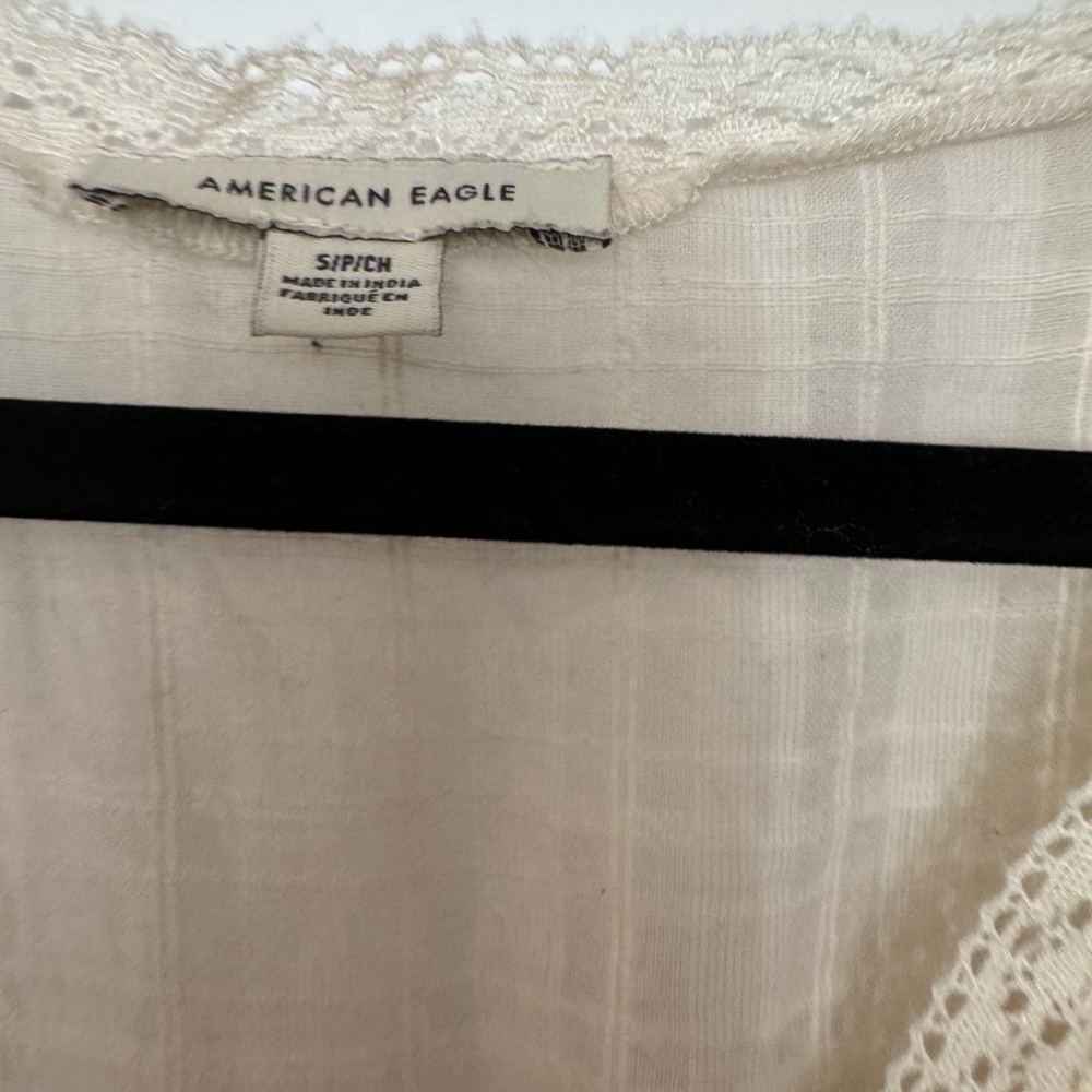 American Eagle Cream Lace Trim Dress - Picture 3 of 6